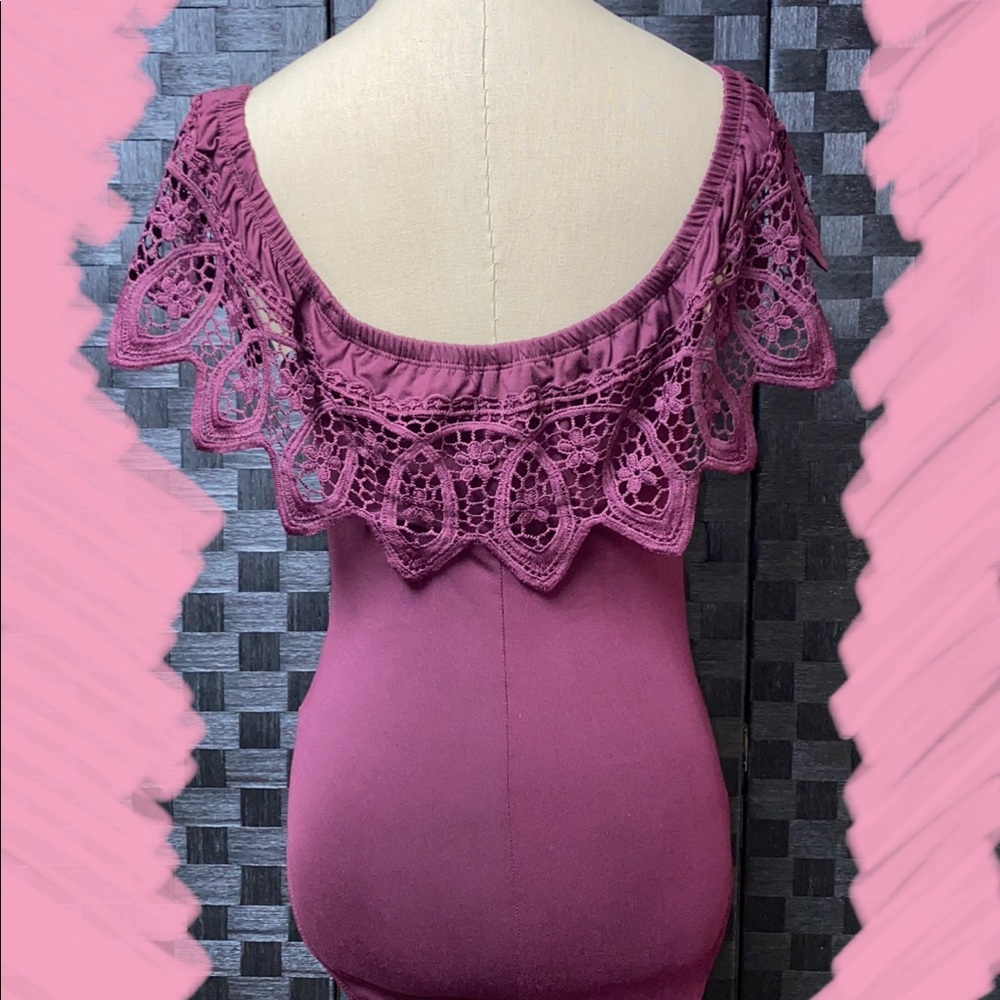 Burgundy Lace Bodysuit